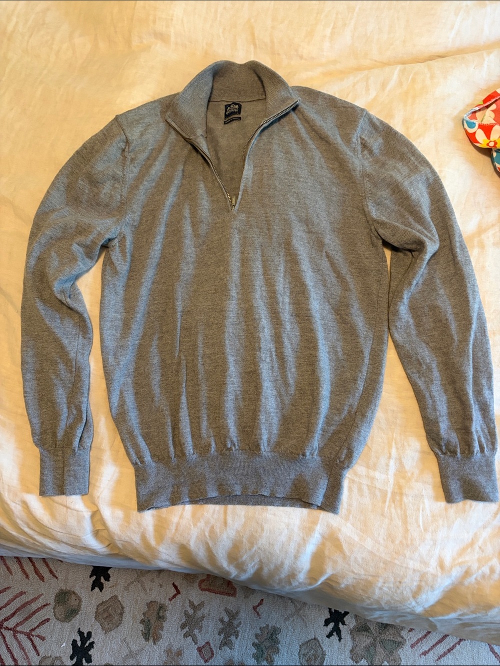 Boggi Milano Quarter-Zip Men’s Sweater - Gray Small/Med